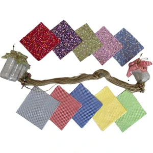 50 Adet Çıtır Çiçekli & Pötikare Karışık Kavanoz Kapağı Örtüsü ve Boncuklu Bağlama Ipi