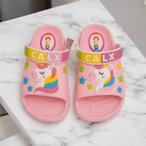 Unicorn ve Yıldız Desenli Kız Çocuk Sandalet-Terlik Pembe