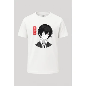 nirvoda Osamu Dazai Bungou Stray Dogs Baskılı Loose Fit Bisiklet Yaka Unisex Tişört Anime Manga