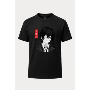 nirvoda Osamu Dazai Bungou Stray Dogs Baskılı Loose Fit Bisiklet Yaka Unisex Tişört Anime Manga