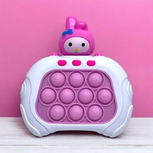 Pembe Bebek Işıklı ve Sesli Elektronik Popit Eğitici Oyuncak Quick Push Konsol