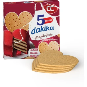 Kalp Şekilli 5 Dakika Hazır Mozaik Pasta - 20 cm Çapında 4 Kat Kalp Şekilli Pasta Tabanı Bisküvisi