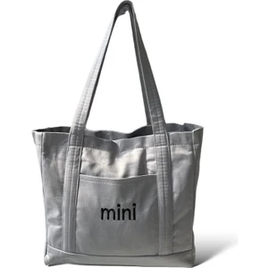 Toz Vintage Canvas Mini Yazılı Bez Omuz - Kol Çantası