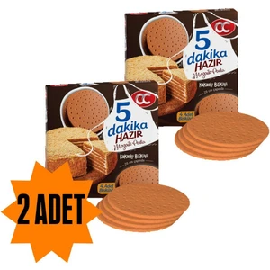 2 Adet 5 Dakika Hazır Mozaik Pasta - 20 cm Çapında 4 Kat Kakaolu Pasta Tabanı Bisküvisi