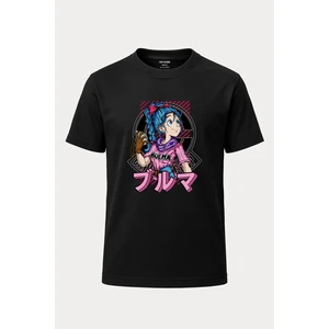nirvoda Bulma Dragon Ball Baskılı Loose Fit Bisiklet Yaka Unisex Tişört Anime Manga