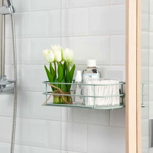 Kancalı Banyo Duş Rafı - Mint