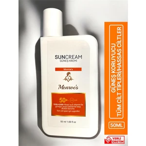 50 SPF Güneş Kremi - Uva + Uvb Koruma, E Vitaminli, Parlama Karşıtı Etki-Monroe'S(Yetişkin-Çocuklar İçin Uygundur).