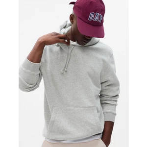 Erkek Gri Vintage Soft Kapüşonlu Sweatshirt