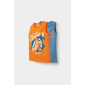 Erkek Bebek Bisiklet Yaka Baskılı 2'li Atlet E2338A525HS