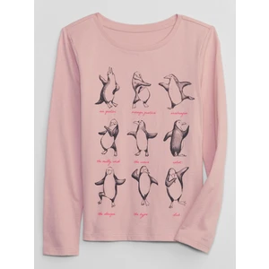 Kız Çocuk Pembe Grafikli T-Shirt