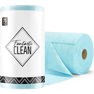Fantasti Clean Çok Amaçlı Rulo Mikrofiber Temizlik Bezi 30X30 75 Yapraklı Mavi