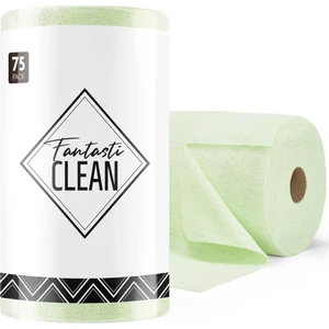 Fantasti Clean Çok Amaçlı Rulo Mikrofiber Temizlik Bezi 30X30 75 Yapraklı Yeşil