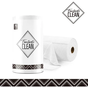 Fantasti Clean Çok Amaçlı Rulo Mikrofiber Temizlik Bezi 30X30 75 Yapraklı Beyaz