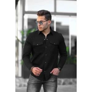 Dokulu Rahat Ince Ceket - Siyah