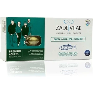 Zade Vital Omega 3 Balık Yağı 900 Mg Yetişkinler İçin 30 Kapsül