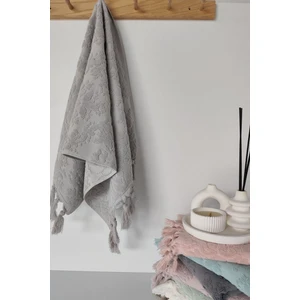Gri Renk Otantik Saçaklı El Havlusu 50X85 cm - %100 Pamuk - Yumuşak ve Su Emici