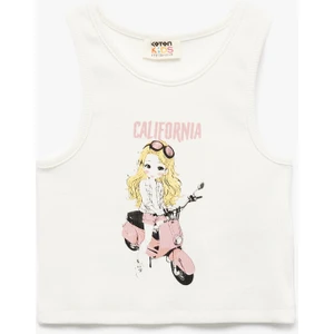 Pamuklu Kolsuz Bisiklet Yaka Baskılı Atlet