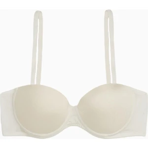 Rosali 2539 Ekru Push Up / Dolgulu Straplez Mikro Basic Sütyen (Tak-Çıkar Askılı)