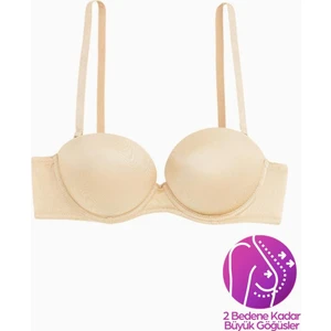 Olympos Ekstra Dolgulu Double Push Up Straplez - Ten - Mikro Sütyen - 2537