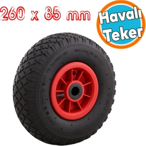 El Arabası Tekeri Plastik Jantlı Siboplu 260X85 mm Burçlu Iç Lastikli Şişme Havalı Taşıma Arabaları