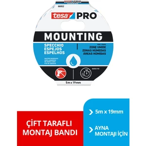 Çift Taraflı Montaj Bandı - Tesa Pro 66952 Ayna Montaj Bandı, 5m x 19MM 