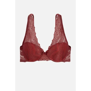 Dantelli Sütyen - Dolgusuz - 2277 - Bordo