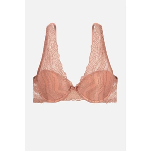 Dantelli Sütyen - Dolgusuz - 2277 - Gül Kurusu