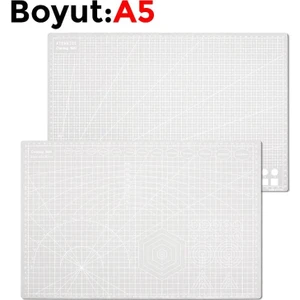 Çift Taraflı Yanmaz Kendini Onaran Kesim Matı - Boyut:-A5 (148X210) Renk: Gri