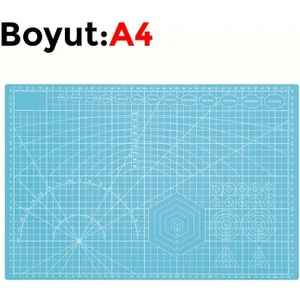 Çift Taraflı Yanmaz Kendini Onaran Kesim Matı - Boyut:-A4 (210X297) Renk: Mavi