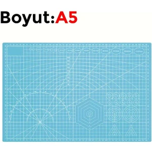 Çift Taraflı Yanmaz Kendini Onaran Kesim Matı - Boyut:-A5 (148X210) Renk: Mavi