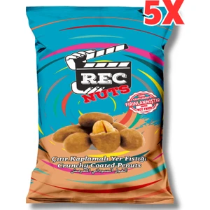 Rec Nuts Çıtır Kaplamalı Fırınlanmış Yer Fıstığı 40gr x 5 Adet Sağlıklı Atıştırmalık
