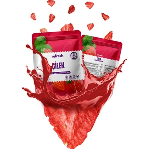 Refresh Chips Freeze Dried Dilim Çilek - Dondurularak Kurutulmuş Meyve - Freeze Dry Meyve Kurusu 20gr