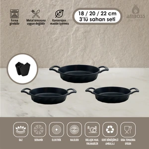 3 Parça Kuvars Döküm Sahan Set