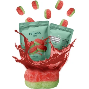Refresh Chips Refresh Pops Freeze Dried Karpuz Candy - Dondurularak Kurutulmuş Karpuz Kıtır Şeker - 30 gr