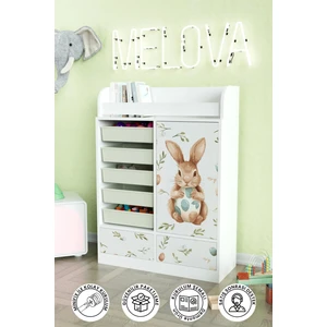 Pretty Rabit Design "melova" 5 Sepetli 2 Çekmeceli Çok Amaçlı Oyuncak Dolabı