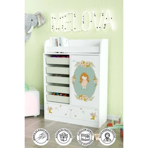 Adorable Design "melova" 5 Sepetli 2 Çekmeceli Çok Amaçlı Oyuncak Dolabı