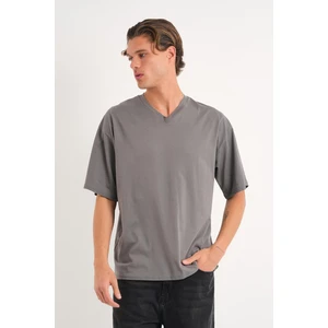 Alexandergardı V Yaka Oversize T-Shirt (E24-742A)