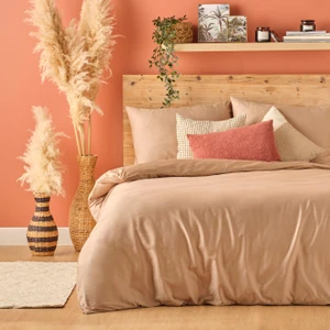 %100 Pamuk Saten Supreme Basic Super King Size Nevresim Seti Vizon (260X240 Cm)