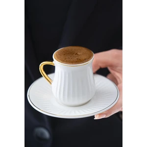 Lena 6 Kişilik Beyaz Kahve Fincanı Takımı - 90 ml