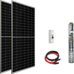 72 V Volt 1.5 Hp 1.1 Kw 1100 W Watt Dc Kademeli Dalgıç Solar Pompa 1100 Watt Güneş Paneli Solar Sulama Paket Sistem