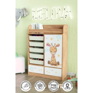 Bay Zürafa Design "melova" 5 Sepetli 2 Çekmeceli Çok Amaçlı Oyuncak Dolabı