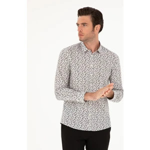 Erkek Beyaz Slim Fit Uzun Kollu Gömlek 50210012-VR013