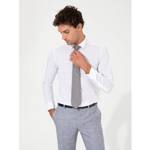 Erkek Beyaz Slim Fit Uzun Kollu Gömlek 50219045-VR013