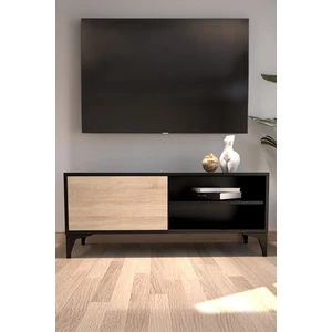 Modern Tv Ünitesi Kapaklı Raflı Tv Sehpası Salon Için Minimal Tasarım Fonksiyonel Tv Dolabı