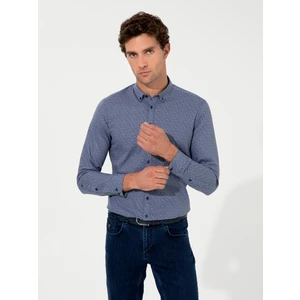 Erkek Lacivert Slim Fit Uzun Kollu Gömlek 50210041-VR033