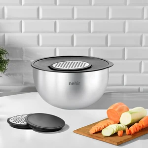Silver Çelik 5 Parça 24 Cm Rendeli Karıştırma Kabı