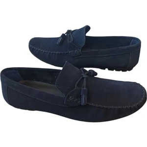 Oktay Kundura Hakiki Deri Nubuk Babet Lacivert Erkek Ayakkabı AP01TOK