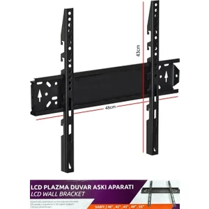 Doğa Bilişim Tüm Markalar Ile Uyumlu Televizyon Duvar Asma Aparatı 32" 37” 40” 43" 49" 50” 55” inç Arası