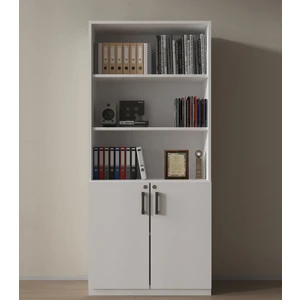 Kilitli Beyaz 2 Kapak Detaylı Ofis Dolabı