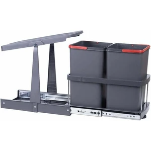 Antrasit 12+12 Litre Teleskopik Raylı Çöp Kovası